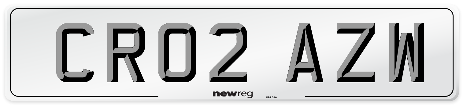 CR02 AZW Number Plate from New Reg